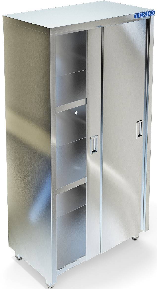 Фото - шкаф с дверьми нейтральный кухонный стк-363/700 (700x500x1750 мм) из нержавейки