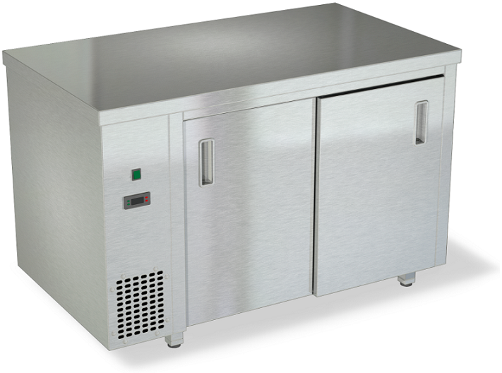 Тепловой стол для профессиональной кухни без борта, задняя стенка нержавеющая сталь СПС-834/808НТ (800x800x850 мм)